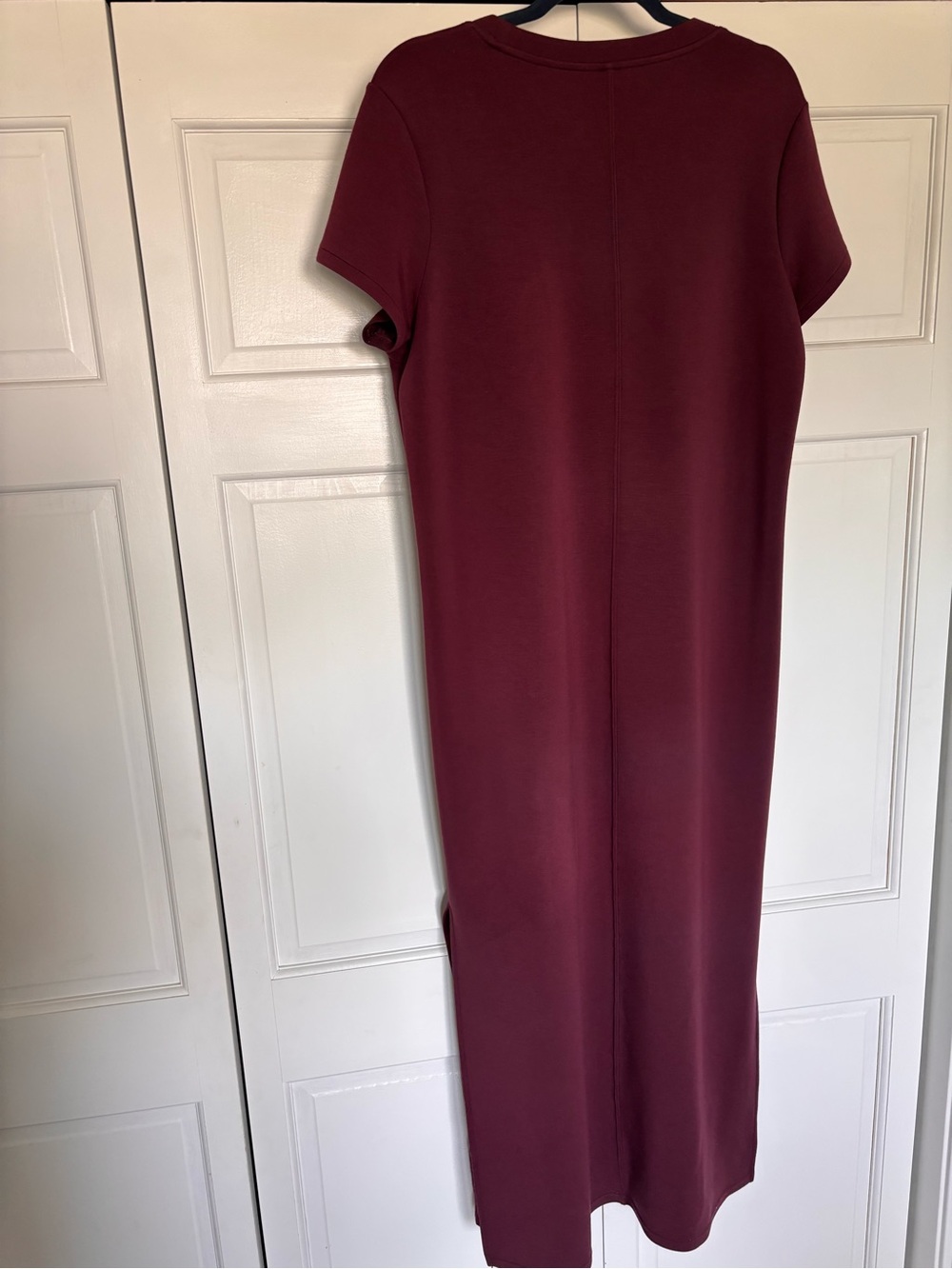 SPANX Burgundy Short-Sleeve Midi Crewneck Dress - Picture 5 of 5